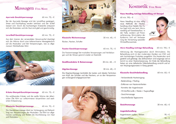 Flyer Gery's Wellness Anwendungen und Preise